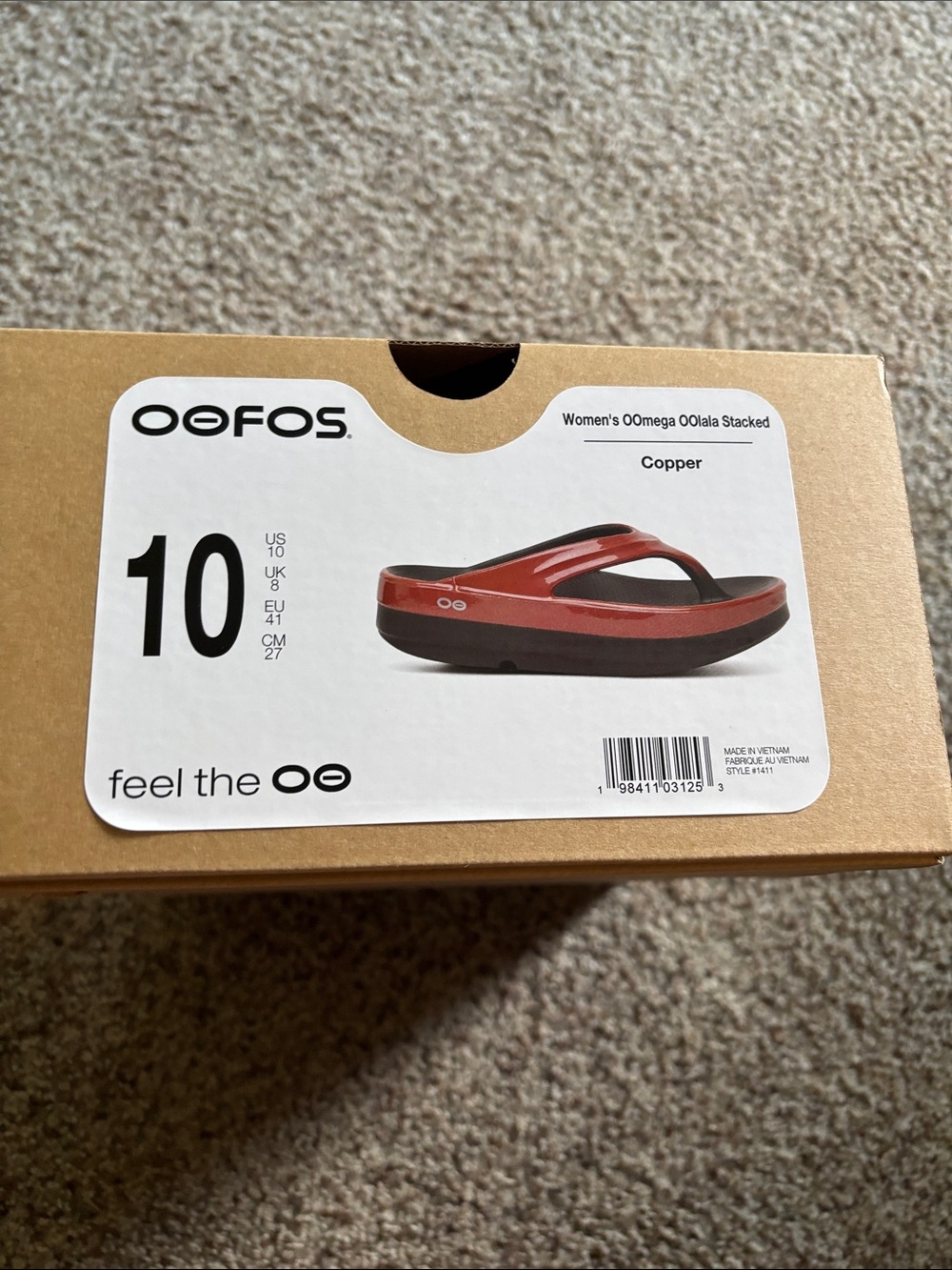 OOFOS Women's Sandal in Metallic Copper BRAND NEW WITH TAGS NEVER WORN - Picture 4 of 5